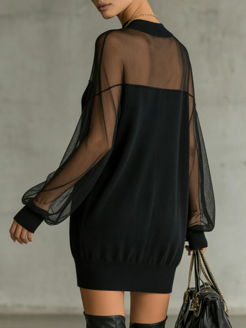 Clara | Mesh Sleeve Midi Dress