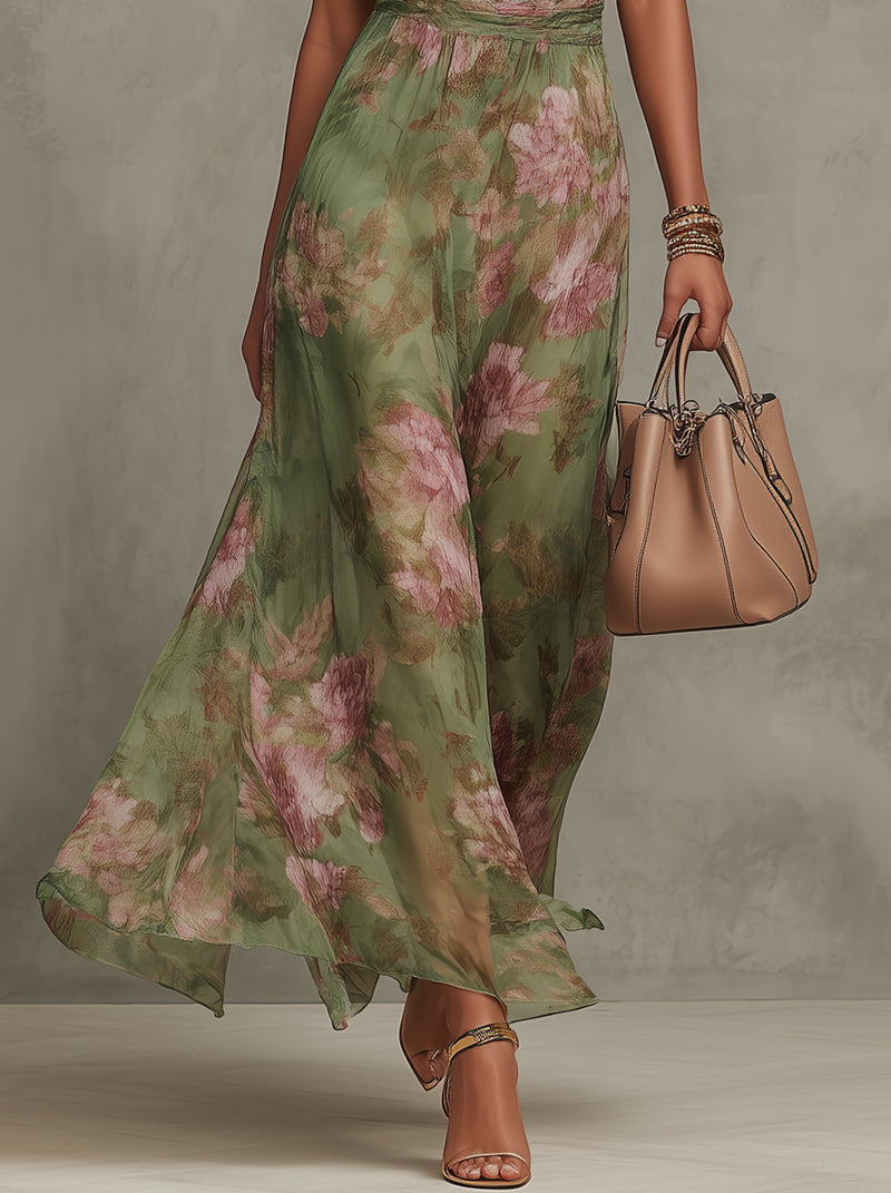 Amara | Floral Chiffon Maxi Dress