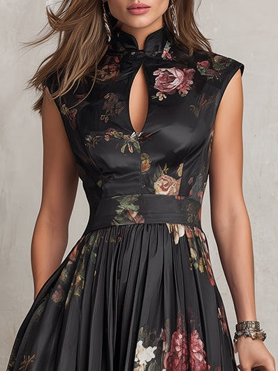 Esme | Floral Satin Midi Dress