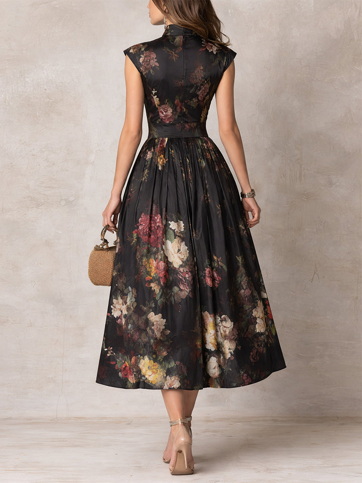 Esme | Floral Satin Midi Dress