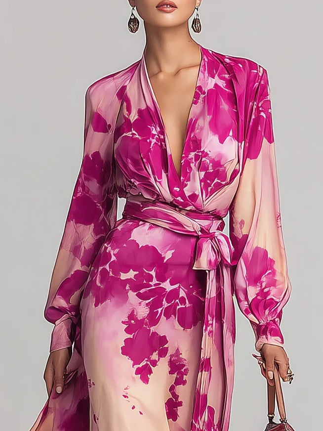 Celia | Floral V-Neck Maxi Dress