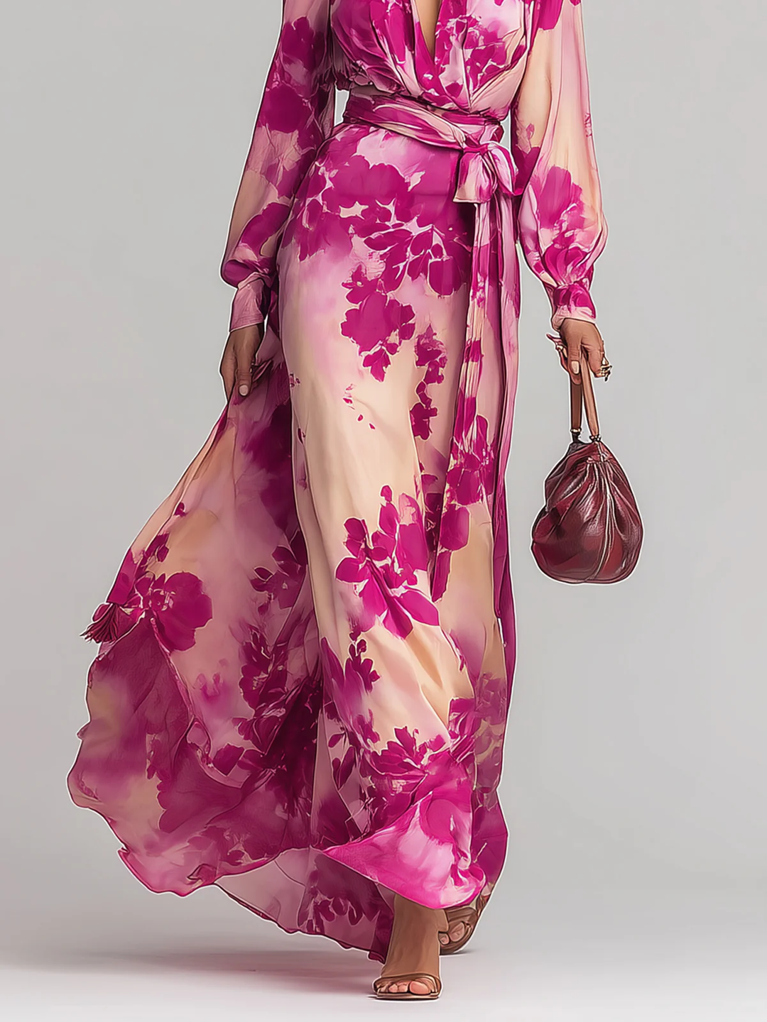 Celia | Floral V-Neck Maxi Dress