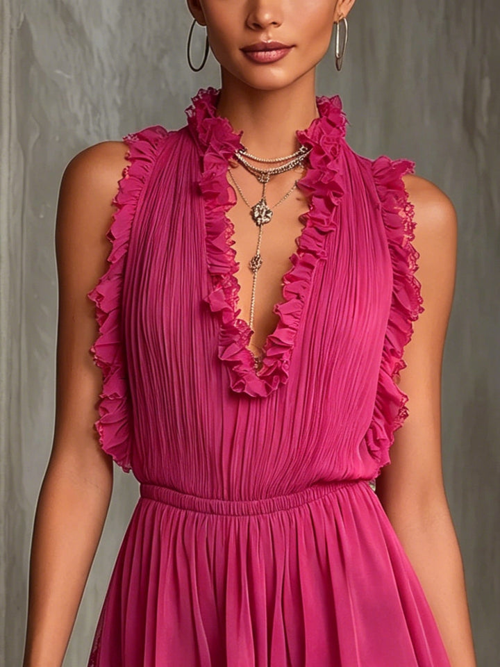 Elara | Ruffle Trim Jumpsuit