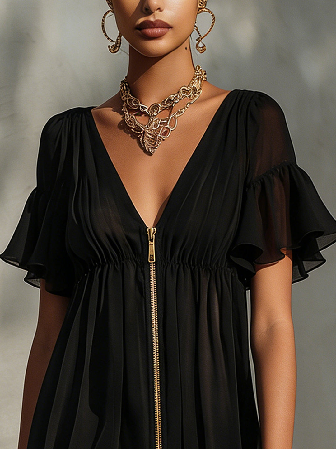 Lydia | V-Neck Ruffled Dress
