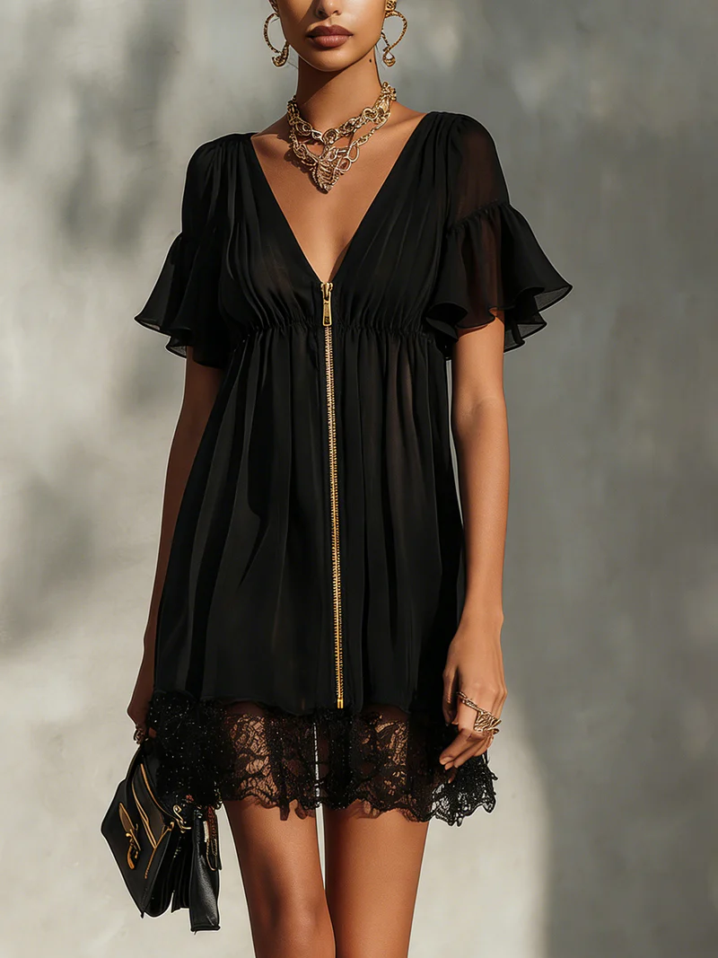 Lydia | V-Neck Ruffled Dress