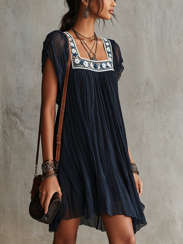 Liora | Floral Pleated Mini Dress