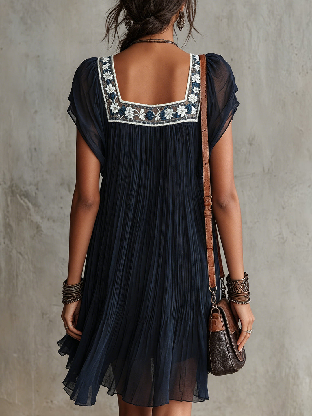 Liora | Floral Pleated Mini Dress