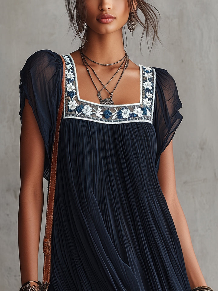 Liora | Floral Pleated Mini Dress