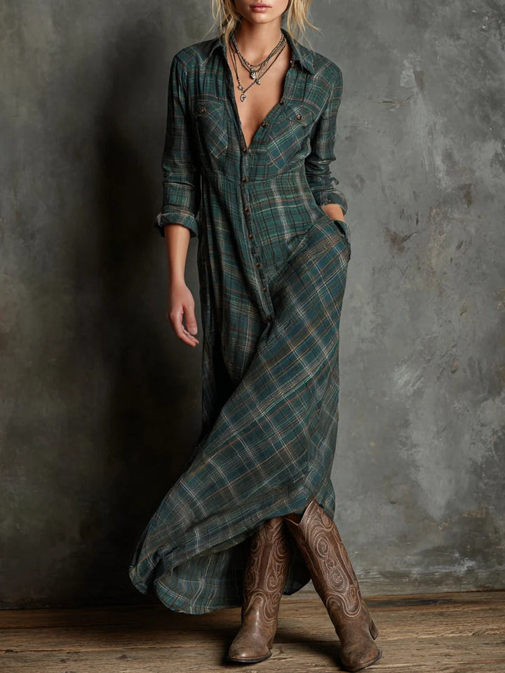 Cassandra | Long Checkered Dress