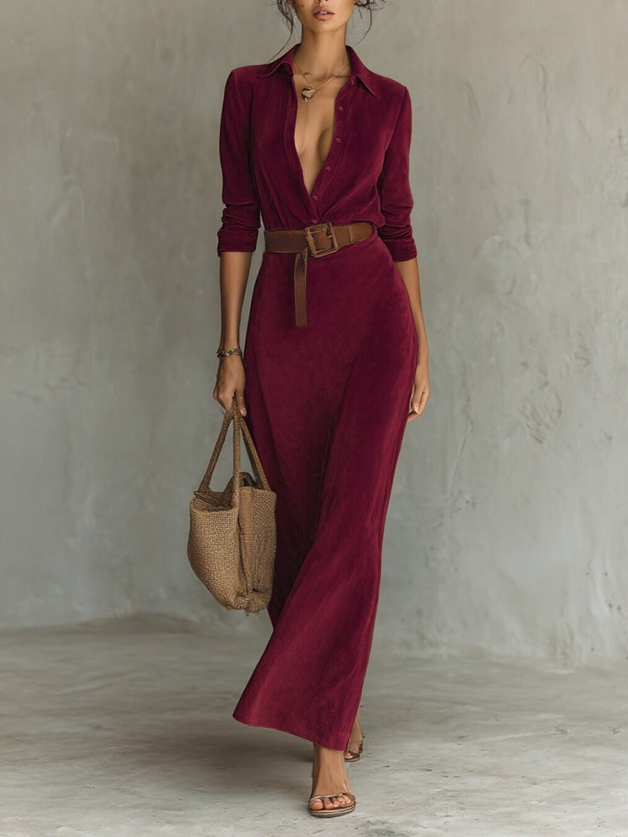 Marisol | Suede Maxi Dress