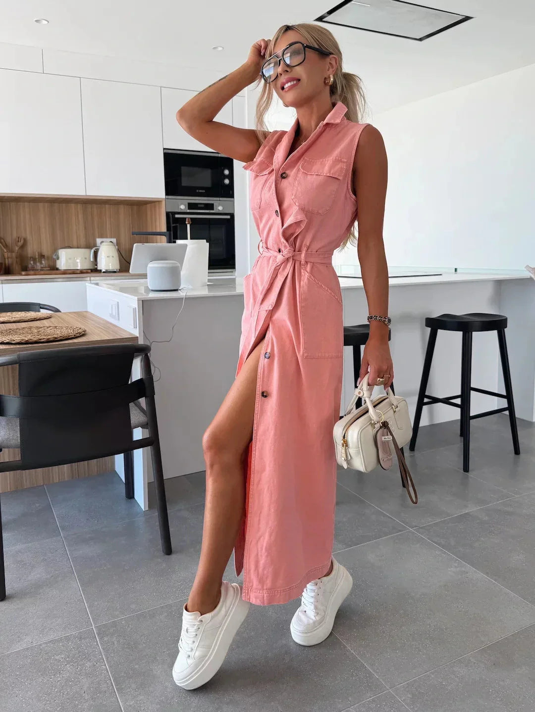 Evelyn | Denim Maxi Dress