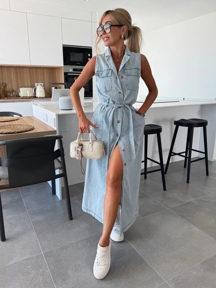Evelyn | Denim Maxi Dress