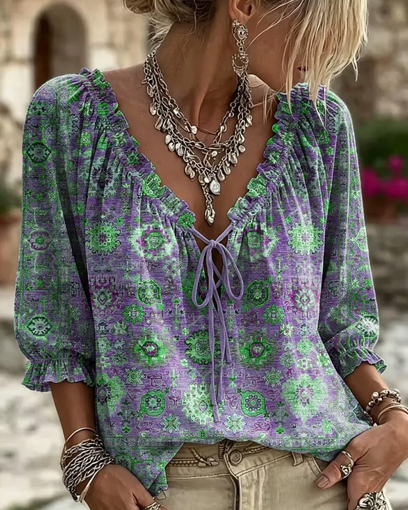 Elodie | Vintage Print Blouse