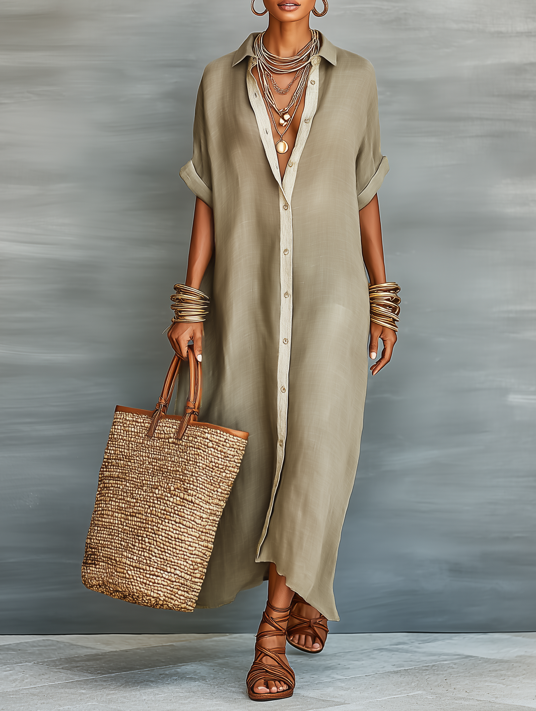Elowen | Linen Blend Maxi Dress