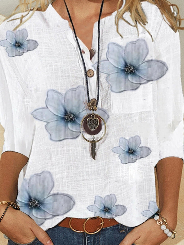 Zara | Floral Button Blouse