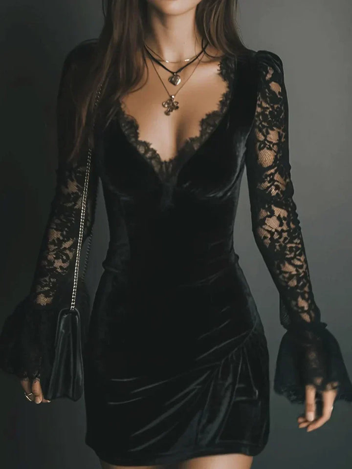 Luna | Velvet Lace Dress