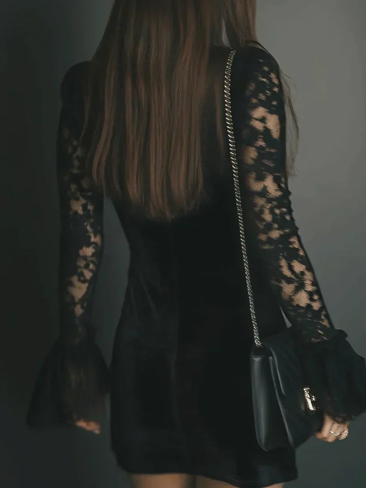 Luna | Velvet Lace Dress
