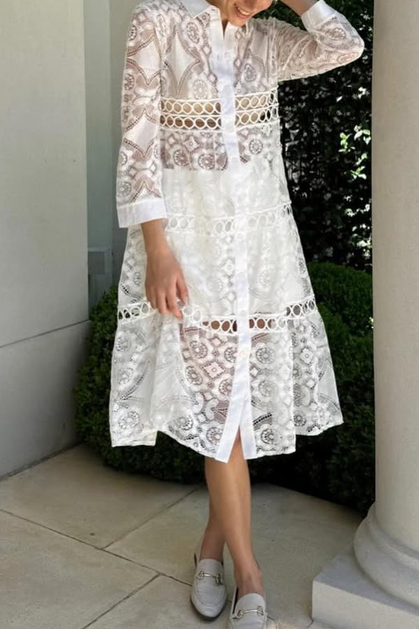 Aria | Lace Button Shirt