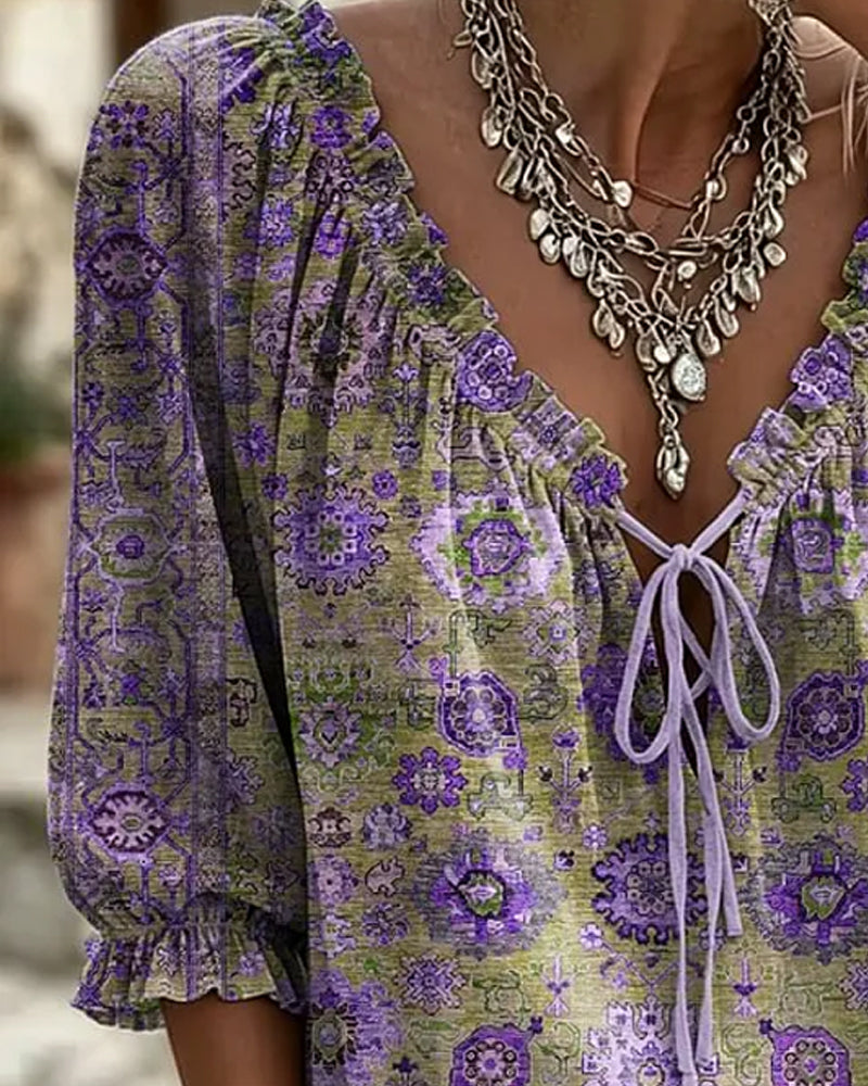 Elodie | Vintage Print Blouse
