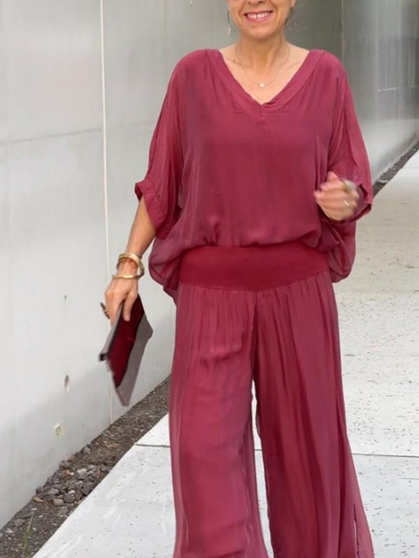 Amara | V-Neck Pants Set