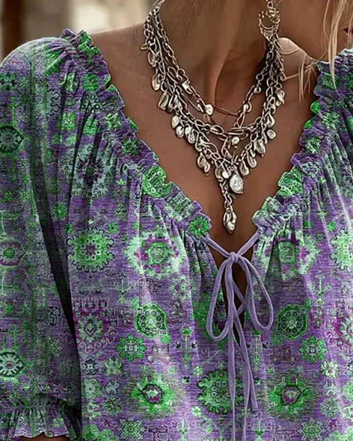Elodie | Vintage Print Blouse