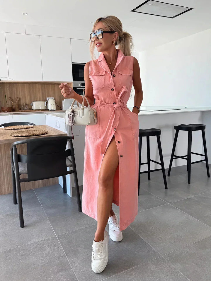 Evelyn | Denim Maxi Dress