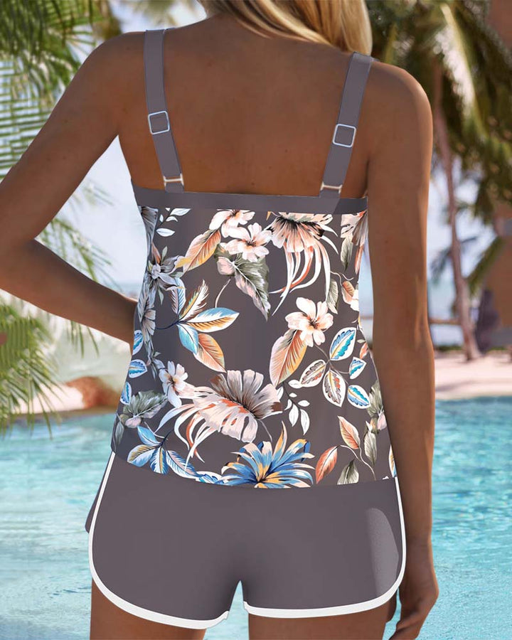 Lila | Sleeveless Printed Tankini