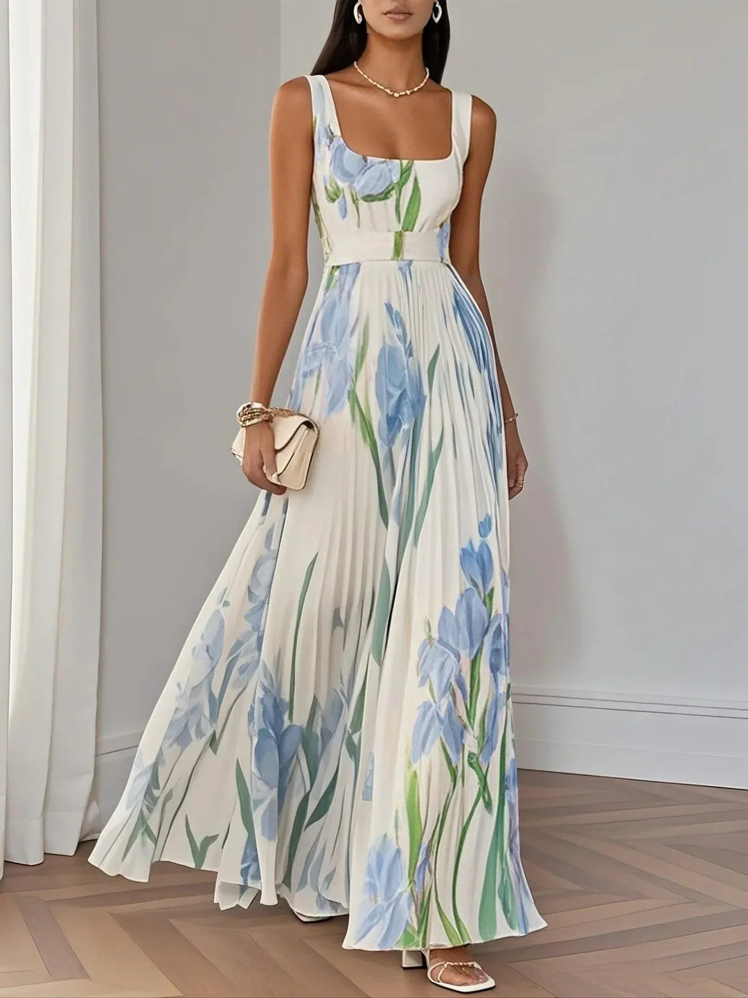 Cassandra | Floral Chiffon Maxi Dress