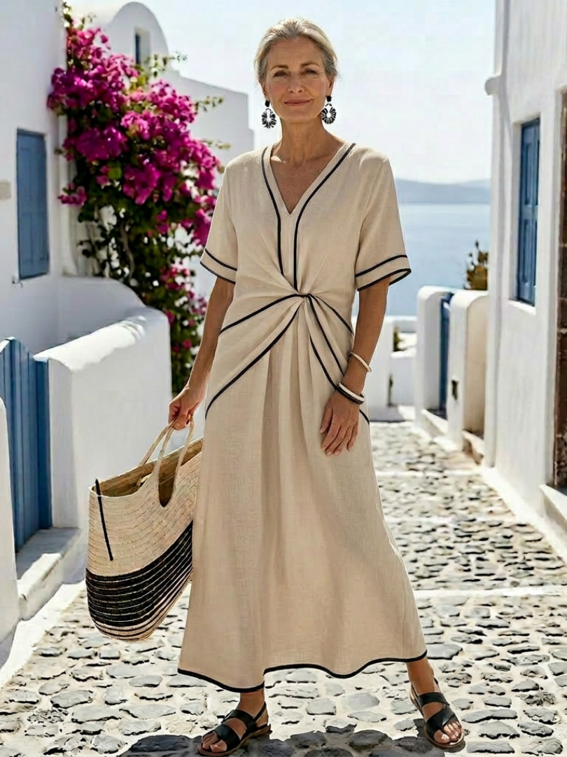 Anouk | V-Neck Midi Dress