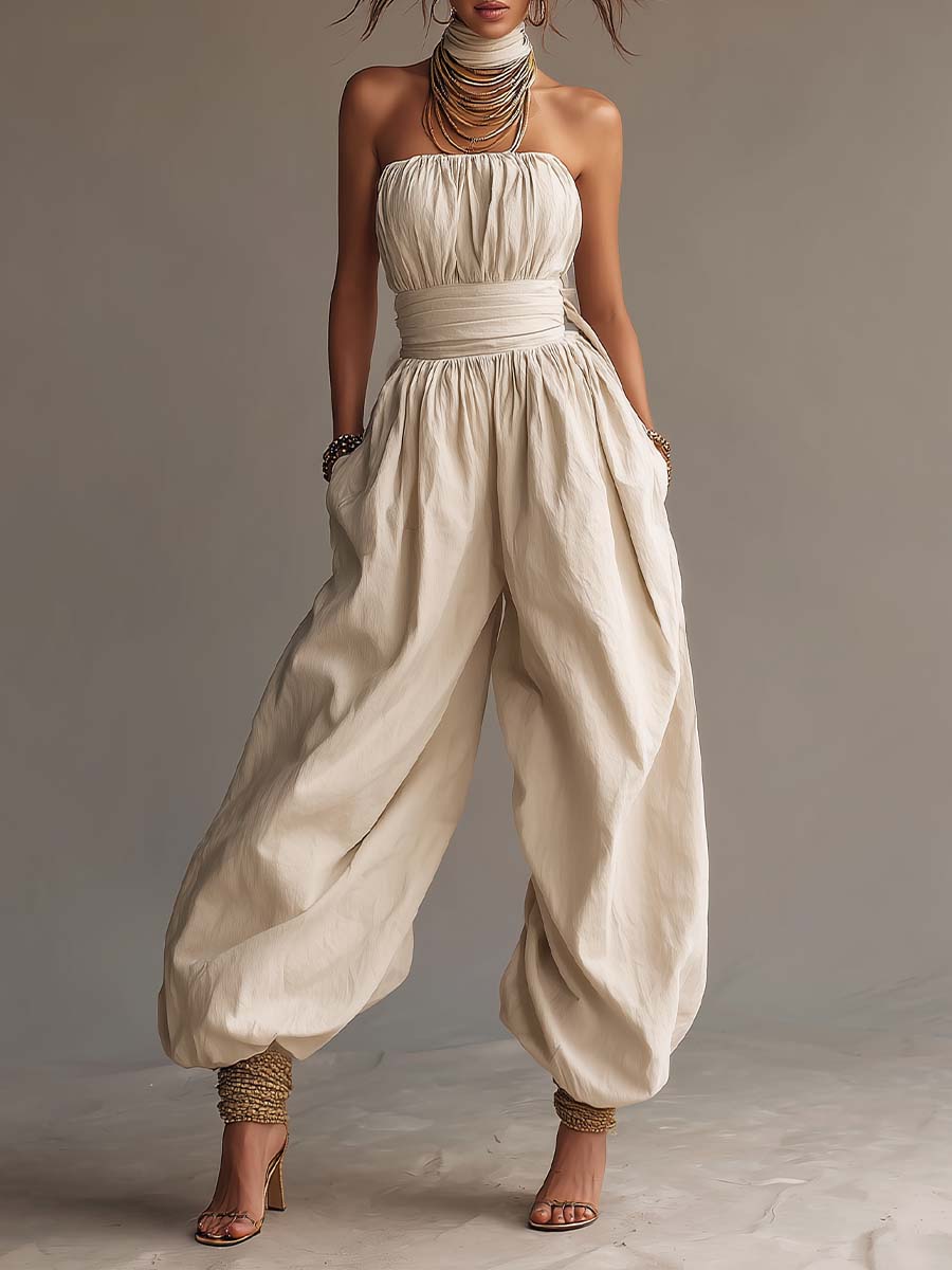 Livia | Cotton Balloon Jumpsuit