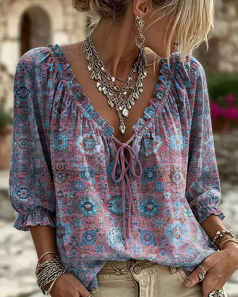 Elodie | Vintage Print Blouse