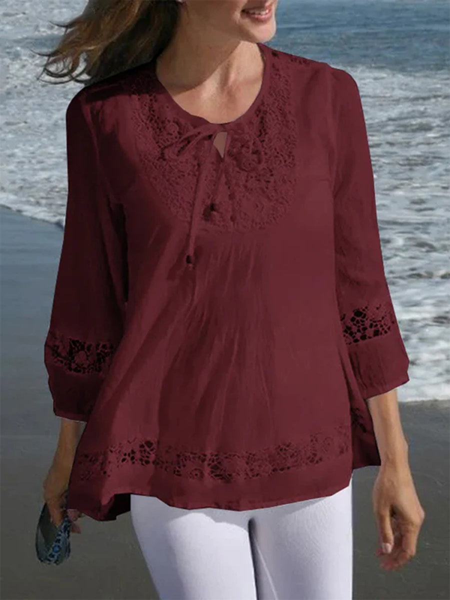 Emmeline | Lace Sleeve Top