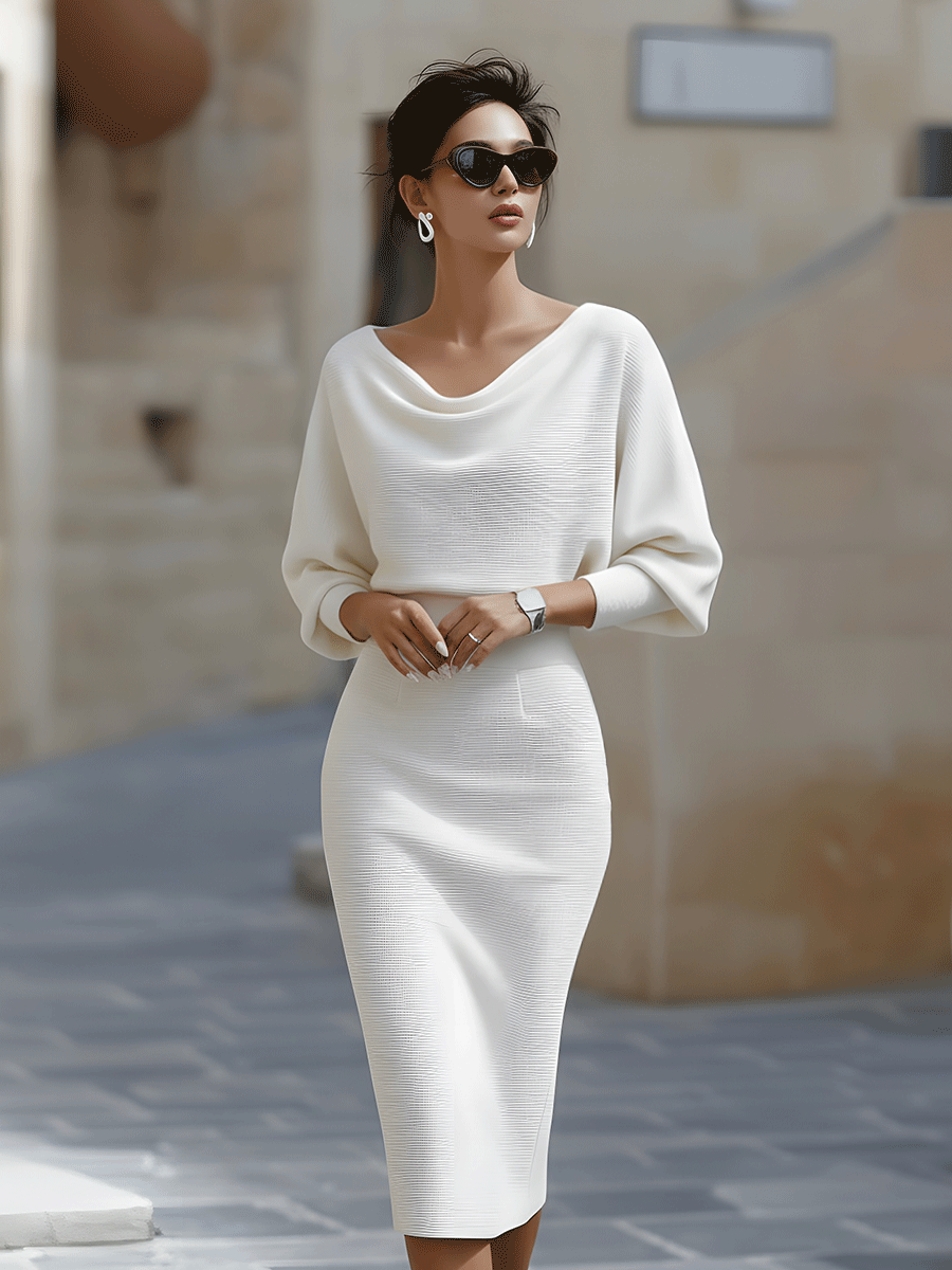 Luna | Draped Midi Dress