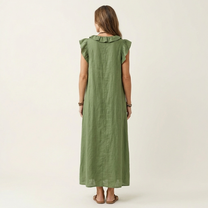 Amara | V-Neck Linen Dress