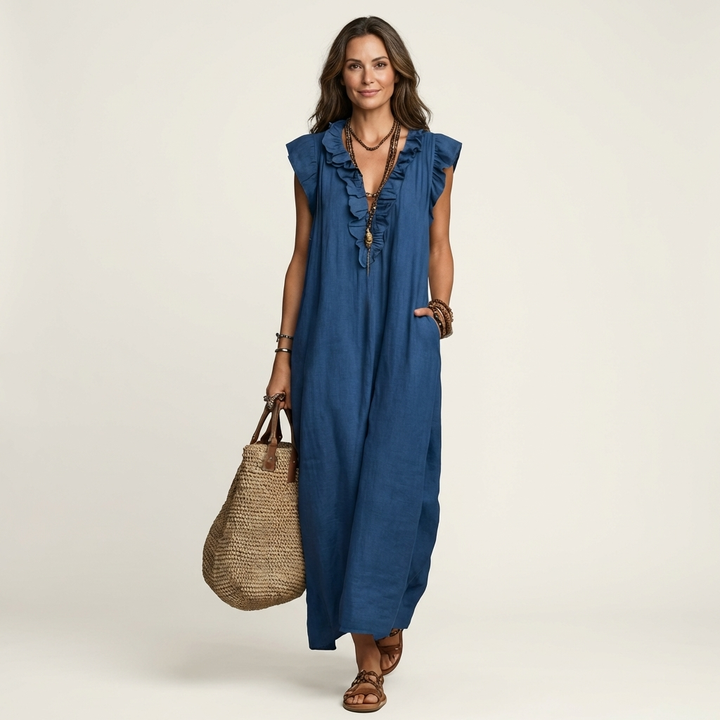 Amara | V-Neck Linen Dress