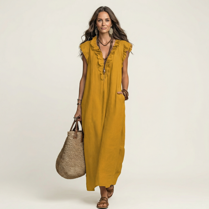 Amara | V-Neck Linen Dress
