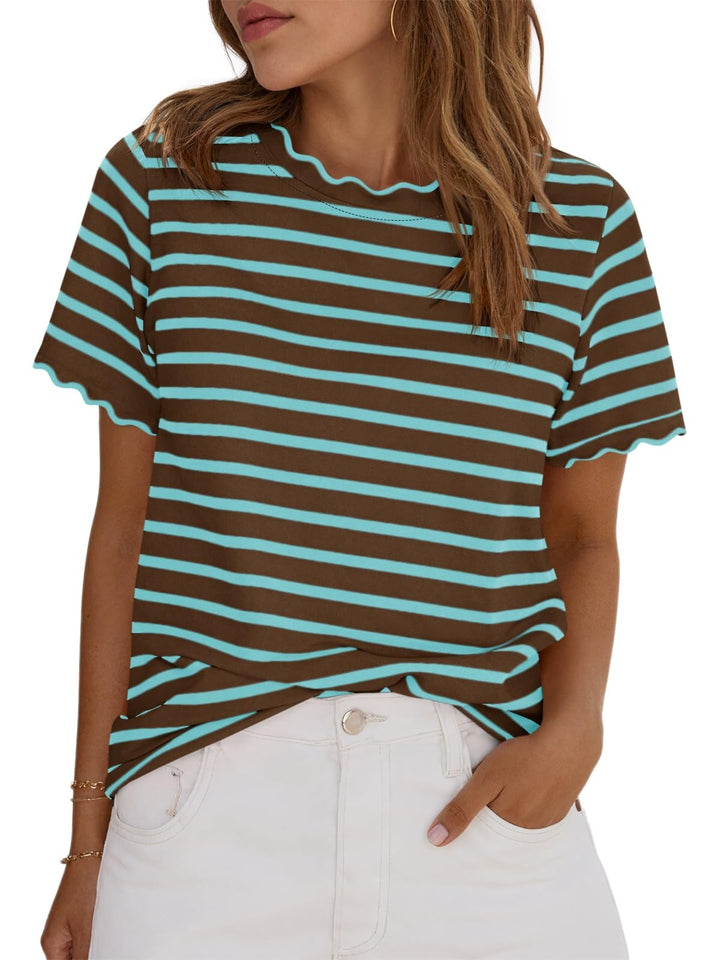 Samantha | Striped Crew Neck T-Shirt