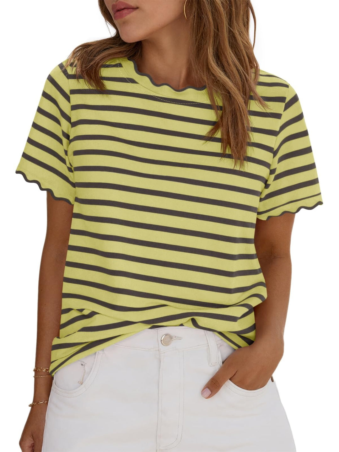 Samantha | Striped Crew Neck T-Shirt
