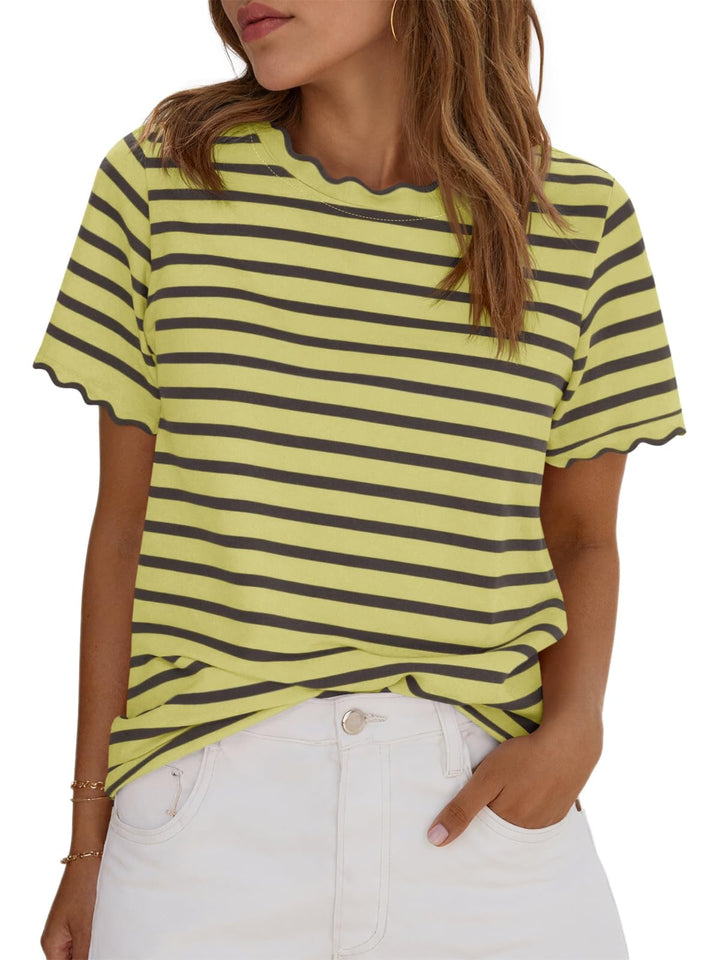 Samantha | Striped Crew Neck T-Shirt