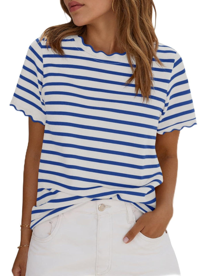 Samantha | Striped Crew Neck T-Shirt