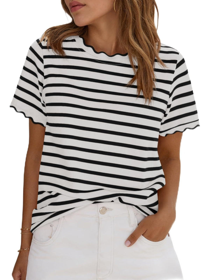 Samantha | Striped Crew Neck T-Shirt