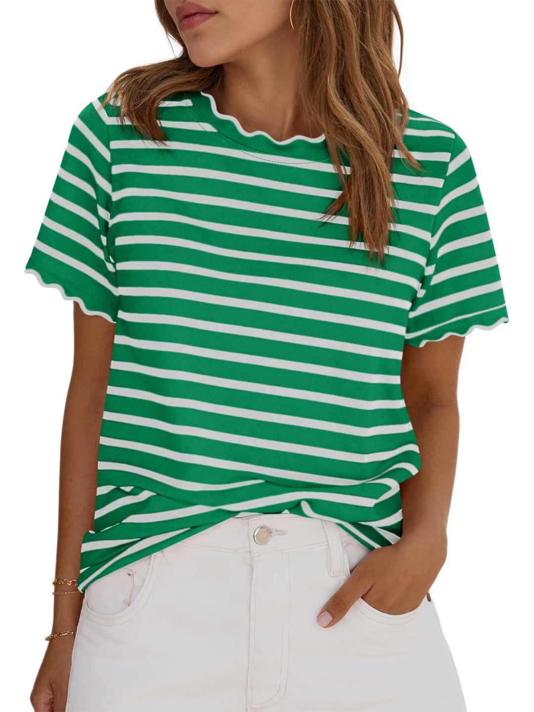 Samantha | Striped Crew Neck T-Shirt