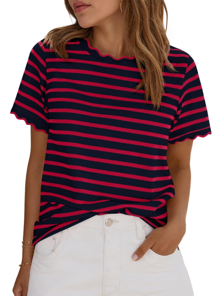 Samantha | Striped Crew Neck T-Shirt