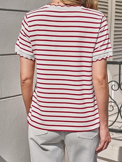 Samantha | Striped Crew Neck T-Shirt