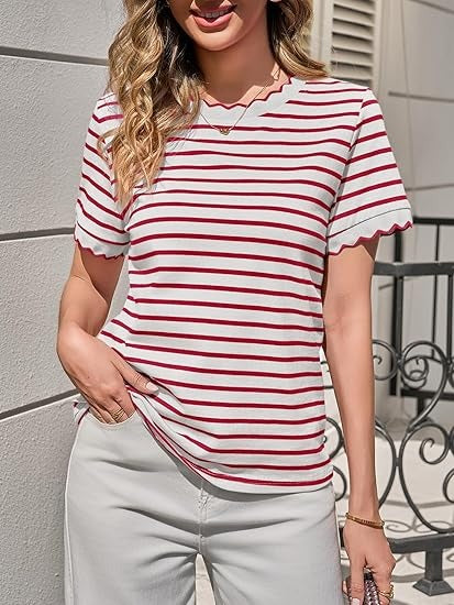 Samantha | Striped Crew Neck T-Shirt