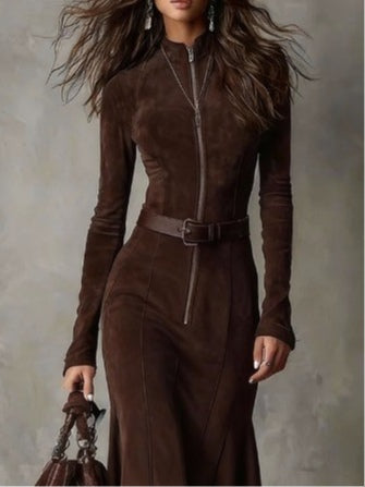 Elena | Zipper Midi Dress