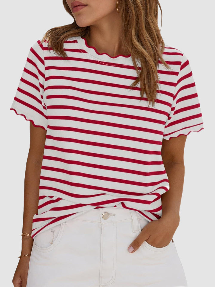 Samantha | Striped Crew Neck T-Shirt