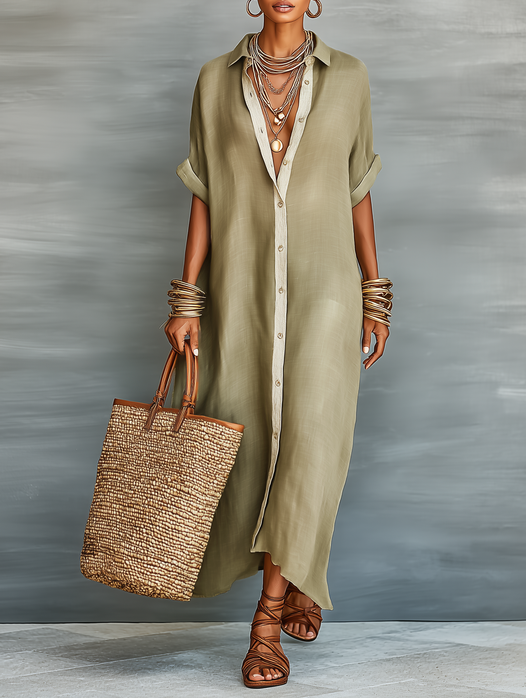 Elowen | Linen Blend Maxi Dress