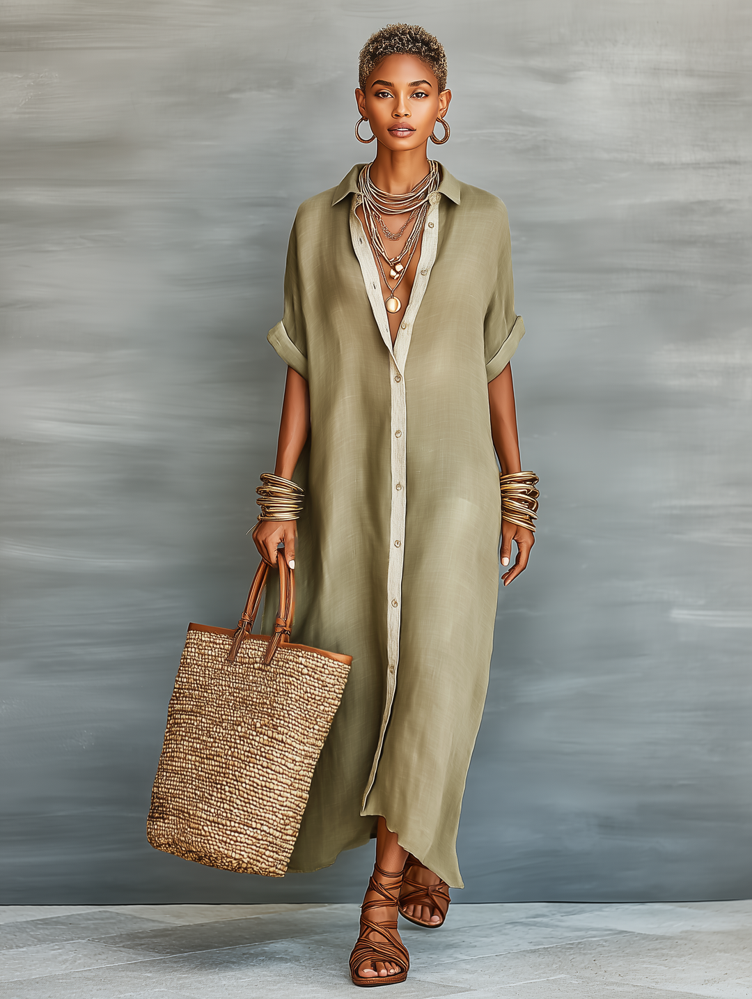 Elowen | Linen Blend Maxi Dress