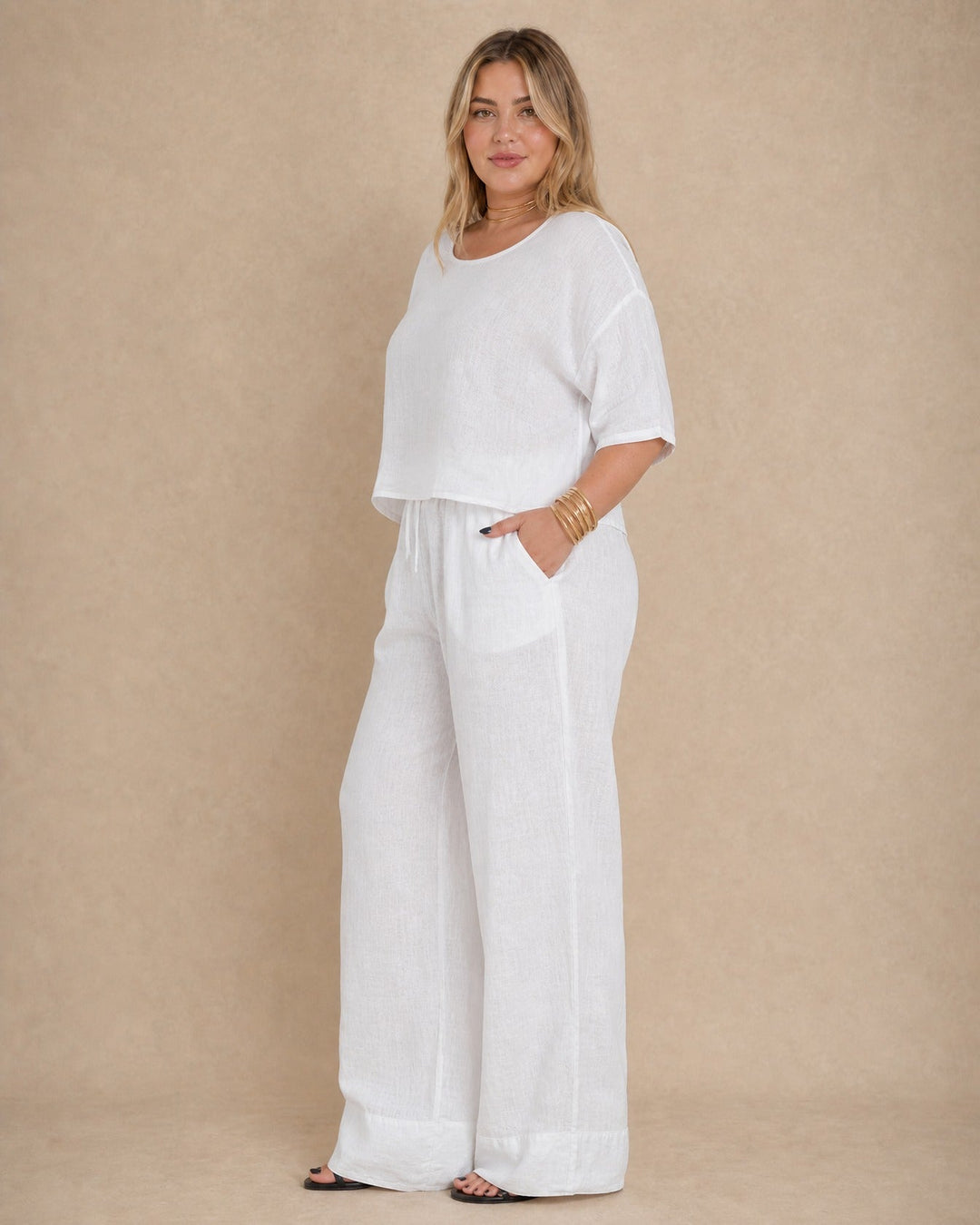 Bea Wide-Leg Linen Set